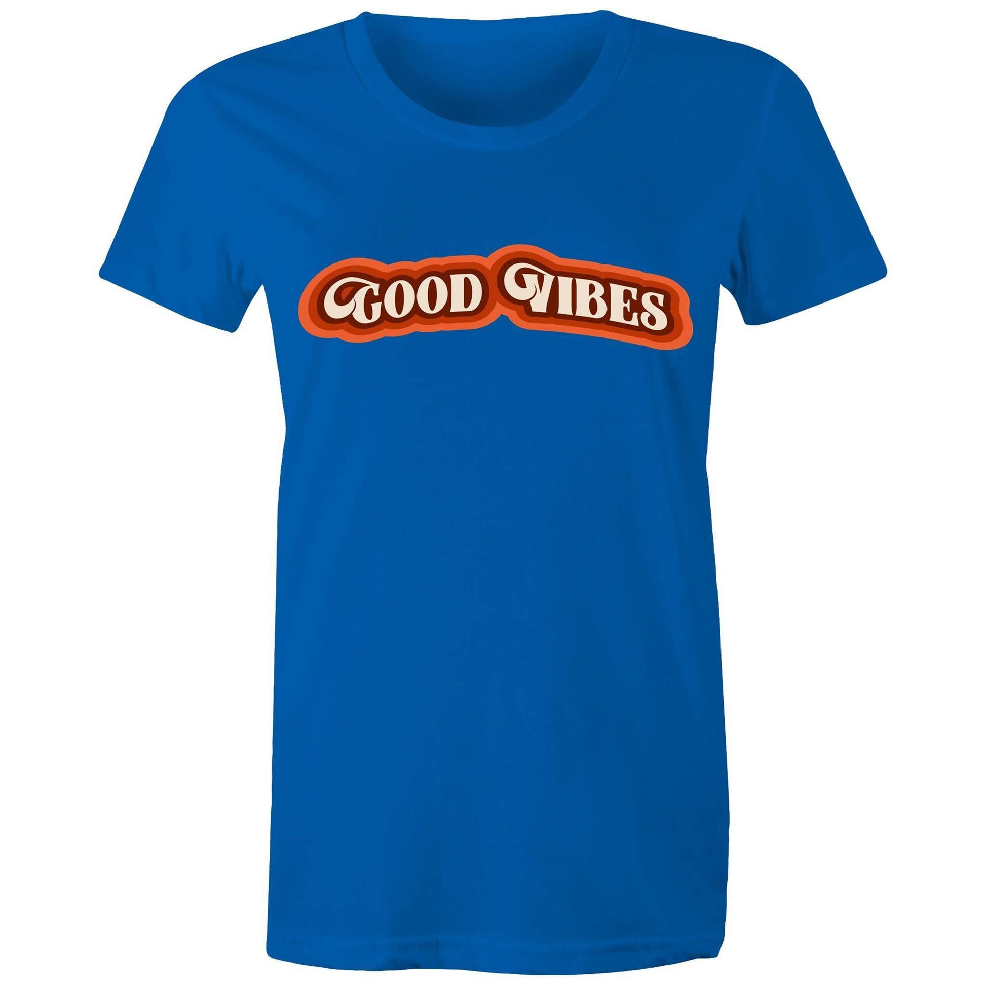 Good Vibes - Women's T-shirt Bright Royal Womens T-shirt Retro Womens