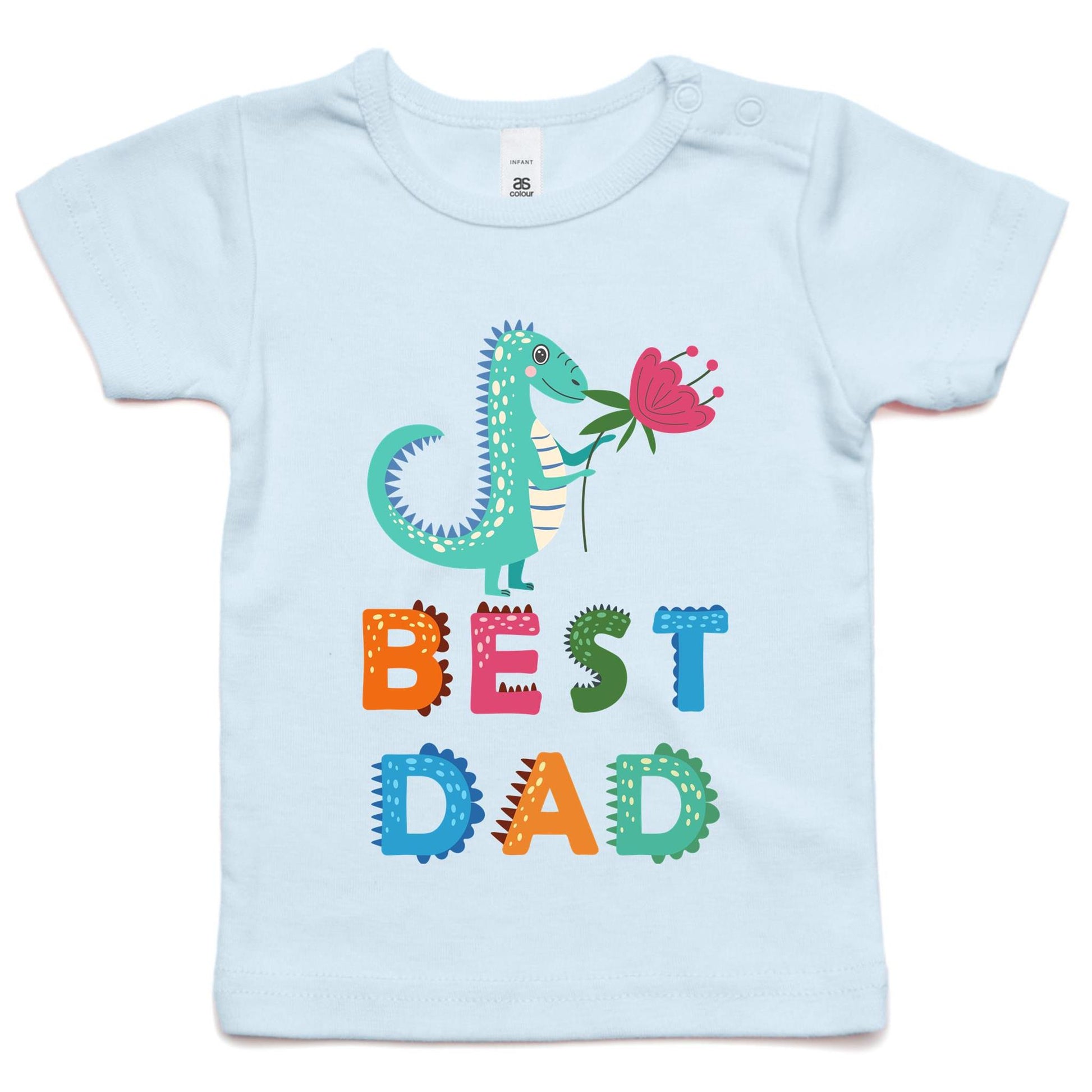 Best Dad - Baby T-shirt Powder Blue Baby T-shirt Dad