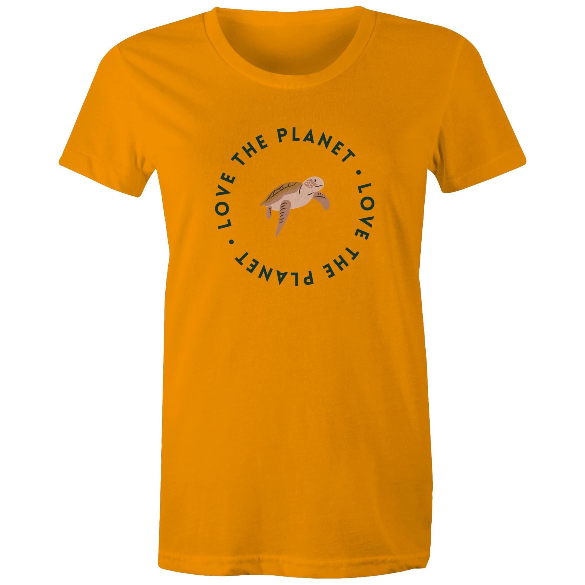 Love The Planet - Womens T-shirt Orange Womens T-shirt animal Environment