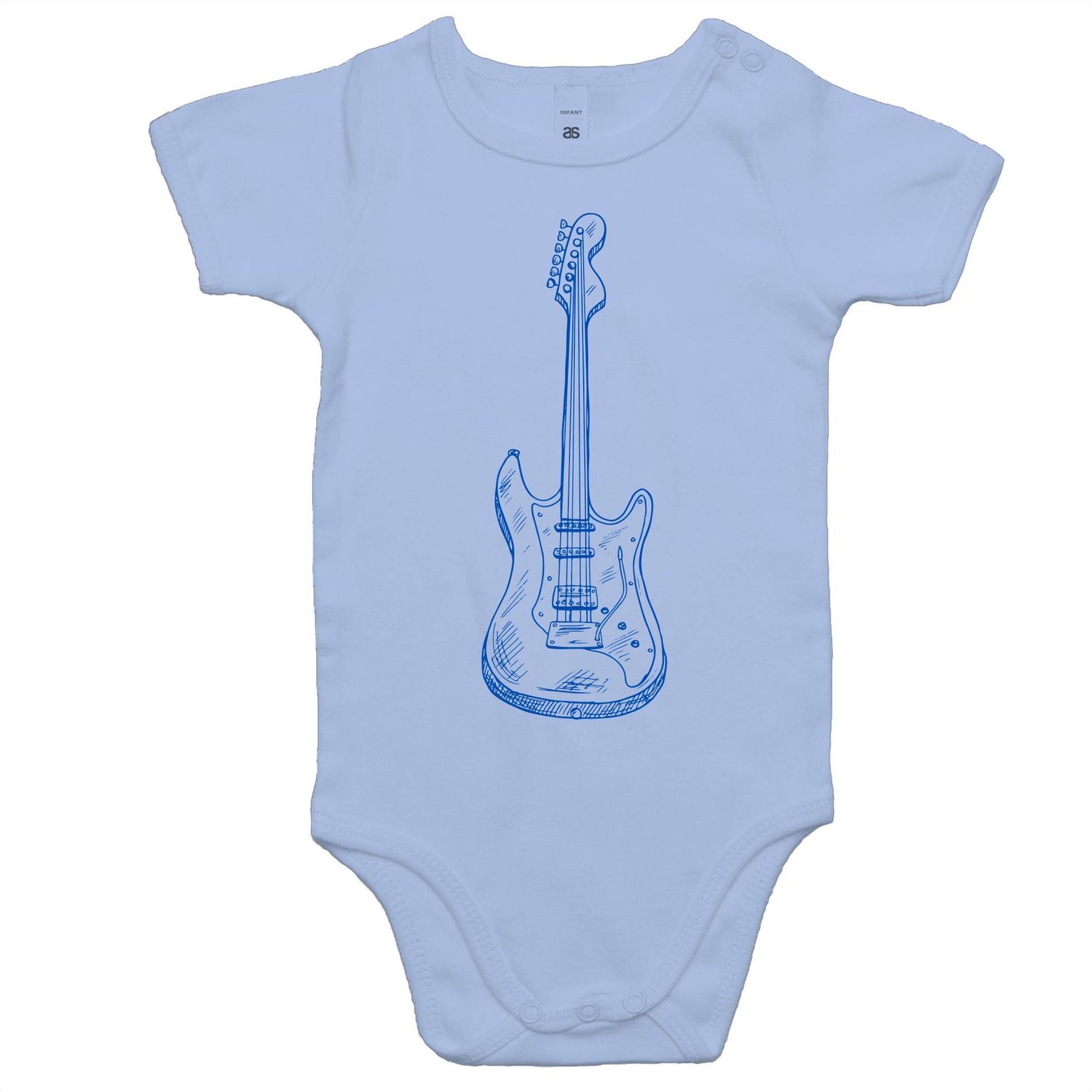 Guitar - Baby Bodysuit Powder Blue Baby Bodysuit kids Music