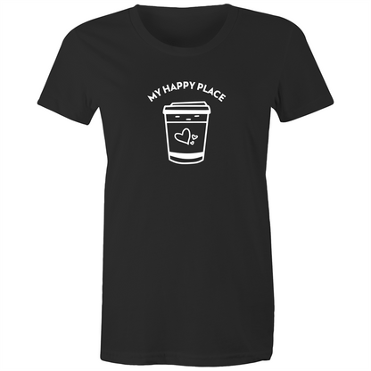 My Happy Place - Women's T-shirt Black Womens T-shirt Coffee Womens