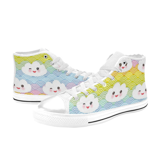 Happy Clouds - High Top Canvas Shoes for Kids Kids High Top Canvas Shoes