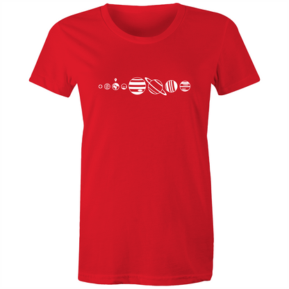 You Are Here - Women's T-shirt Red Womens T-shirt Space Womens