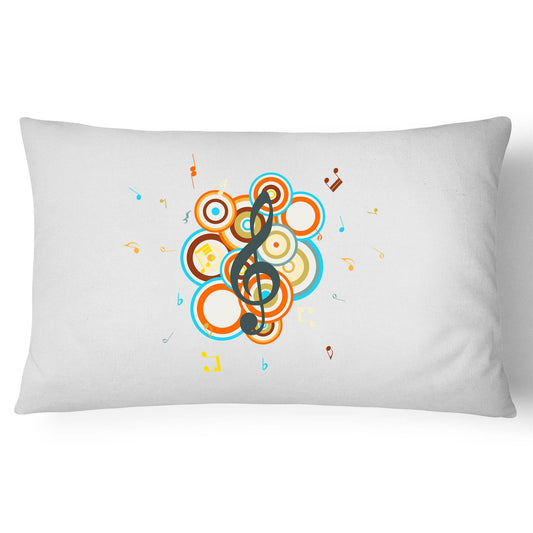 Groovy Music - 100% Cotton Pillow Case White One-Size Pillow Case Music Retro