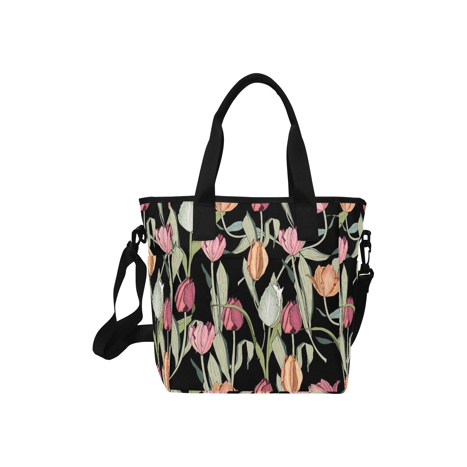 Tulips - Tote Bag with Shoulder Strap Nylon Tote Bag