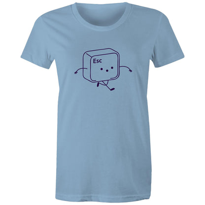 Esc, Escape Key - Womens T-shirt Carolina Blue Womens T-shirt Tech