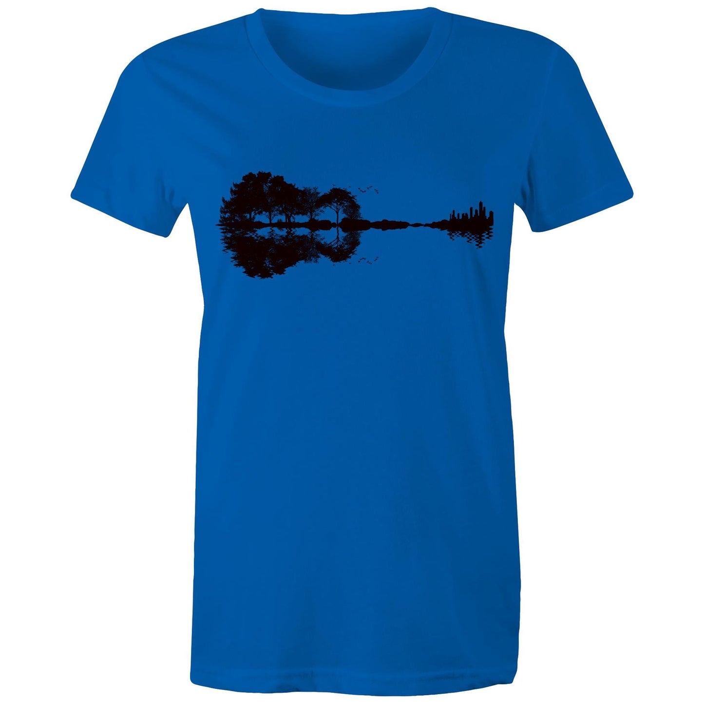 Guitar Reflection - Womens T-shirt Bright Royal Womens T-shirt Music