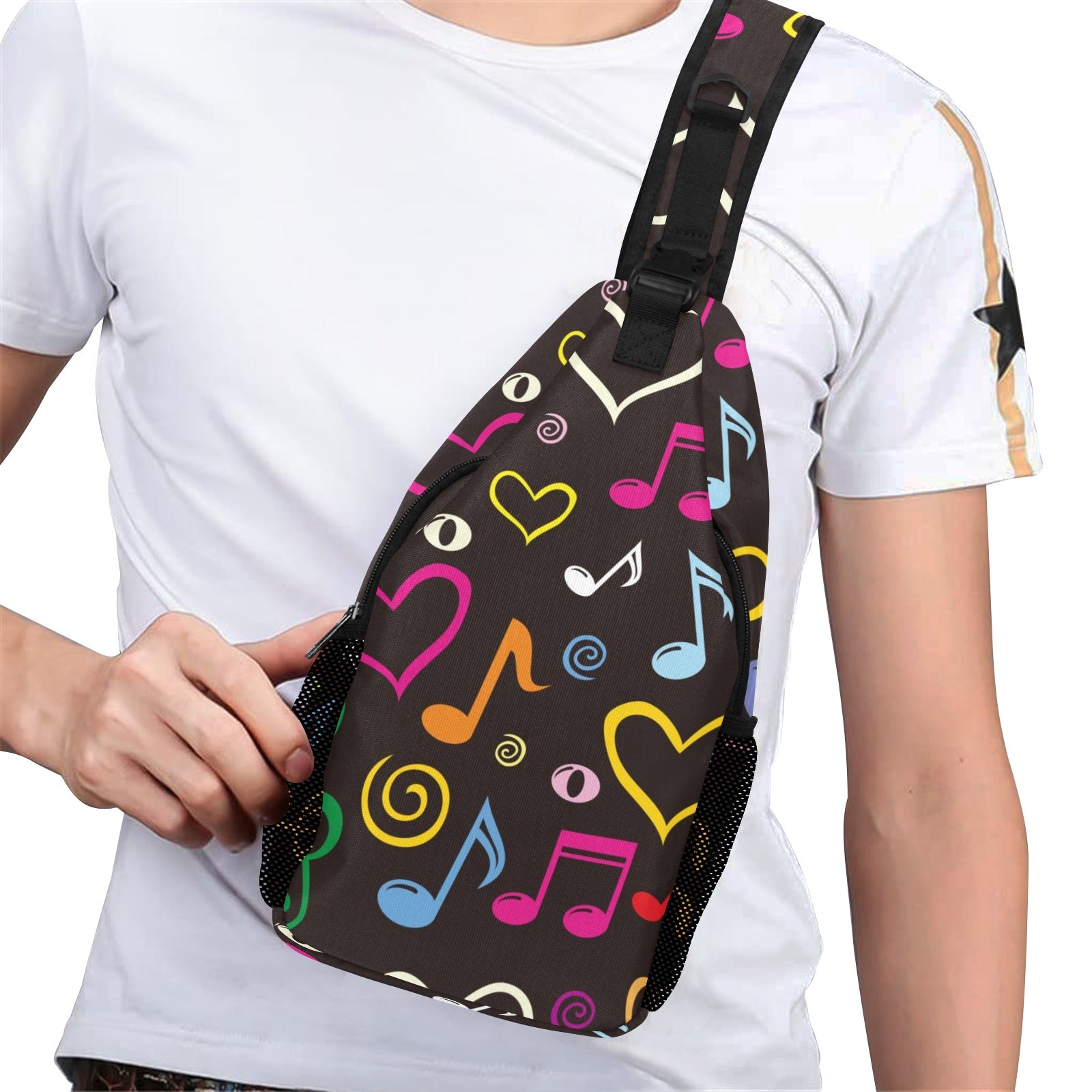 Musical Notes - Cross-Body Chest Bag Cross-Body Chest Bag Printed Offshore