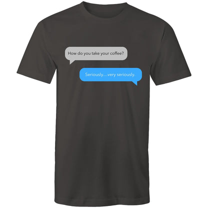 Coffee Text Message - Mens T-Shirt Charcoal Mens T-shirt Coffee Funny Mens