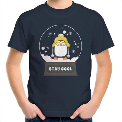 Stay Cool - Kids Youth Crew T-Shirt Navy Christmas Kids T-shirt Merry Christmas