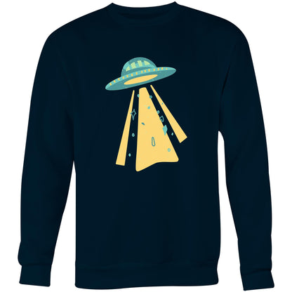 UFO - Crew Sweatshirt Navy Sweatshirt Mens Retro Sci Fi Space Womens