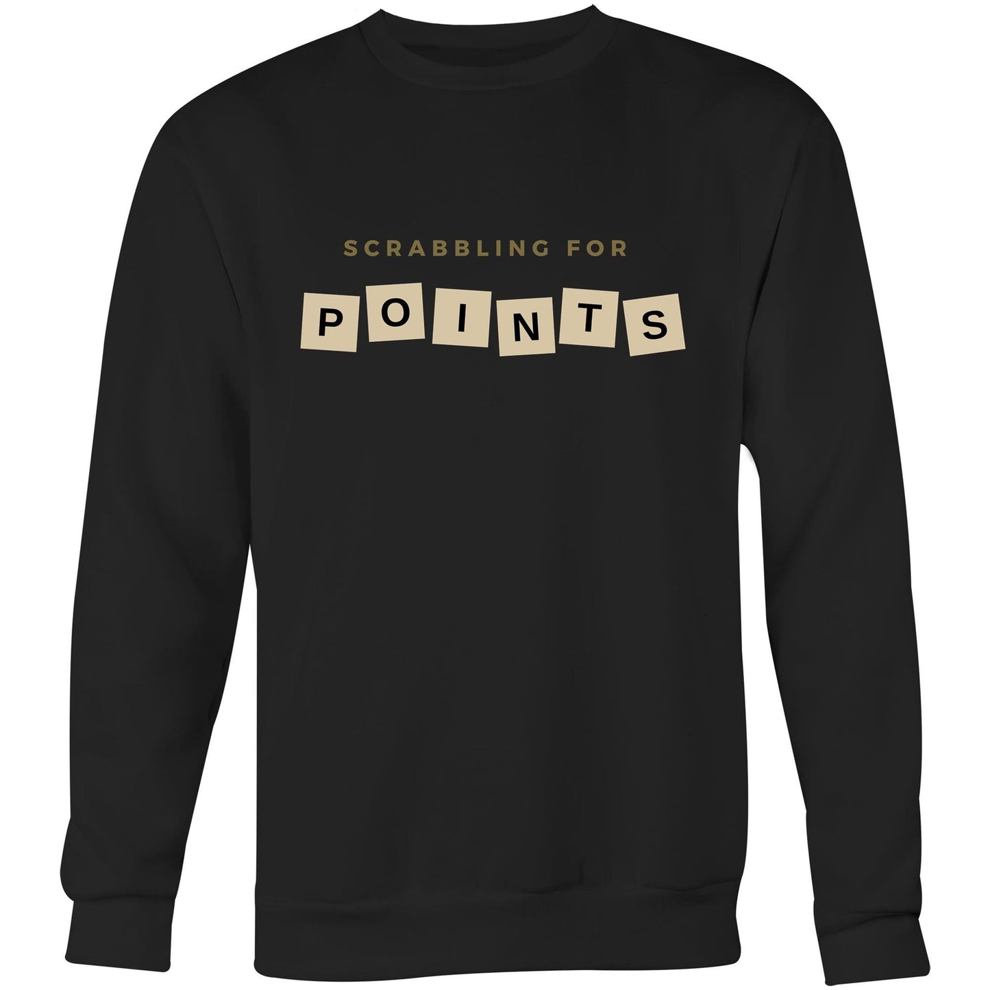 Scrabbling For Points - Crew Sweatshirt Black Sweatshirt Games