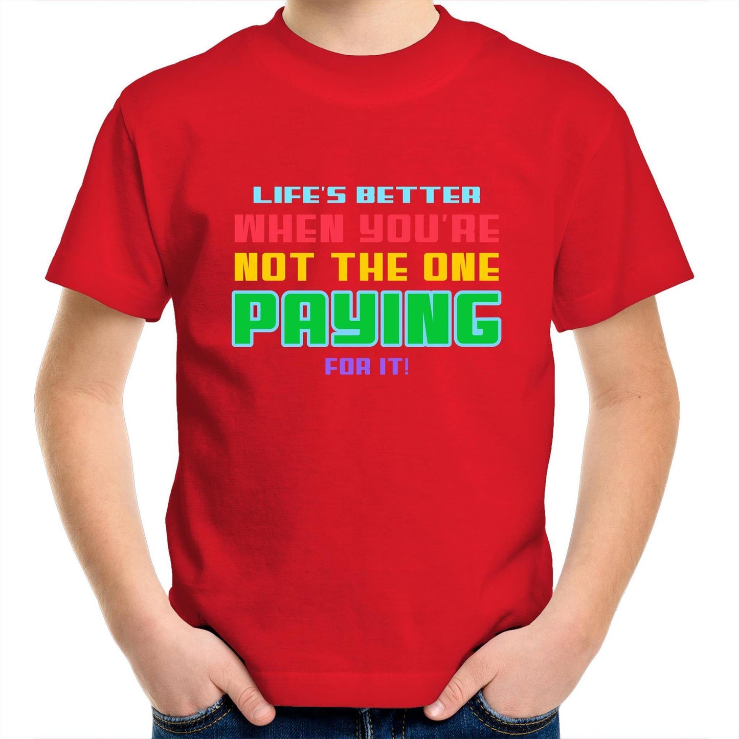 Life's Better - Kids Youth Crew T-Shirt Red Kids Youth T-shirt