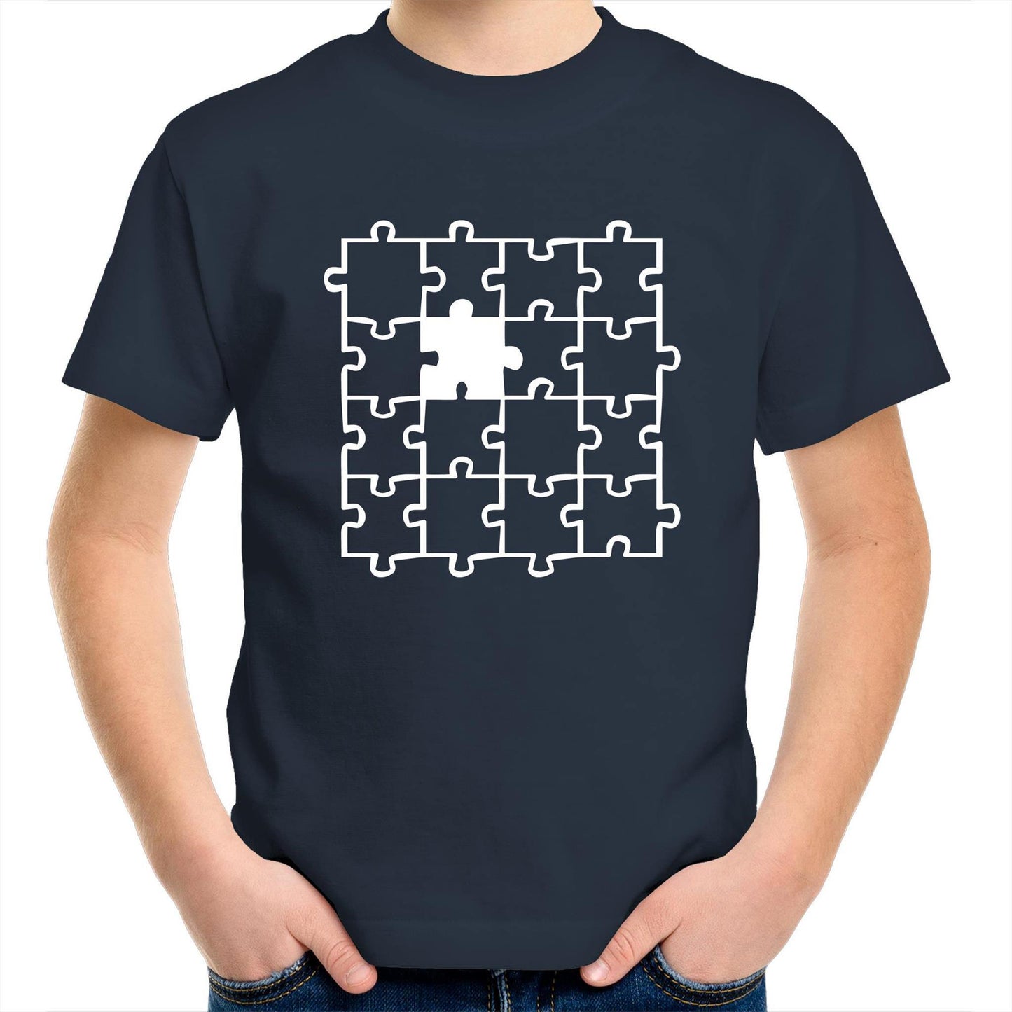 Jigsaw - Kids Youth Crew T-Shirt Navy Kids Youth T-shirt Games
