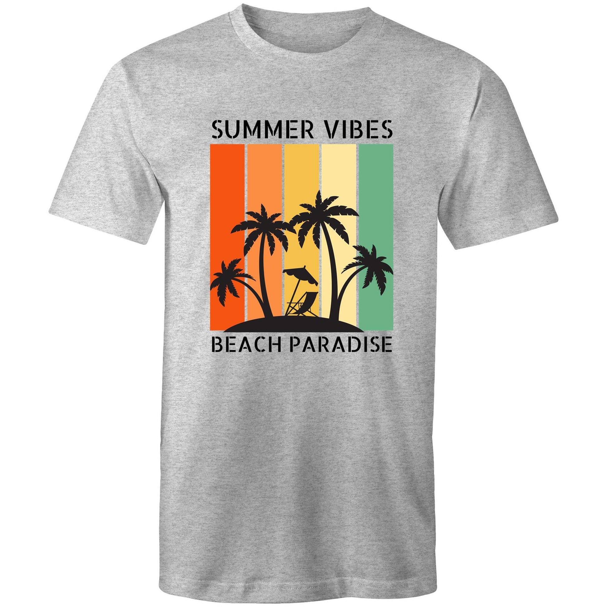 Beach Paradise - Mens T-Shirt Grey Marle Mens T-shirt Summer Surf