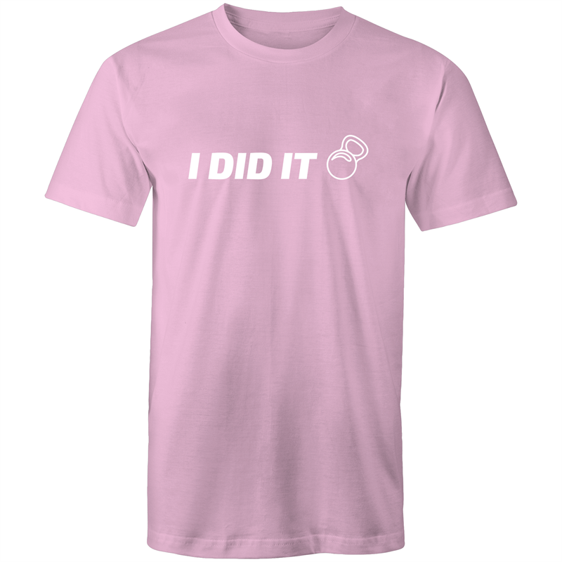 I Did It - Short Sleeve T-shirt Pink Fitness T-shirt Fitness Mens Womens