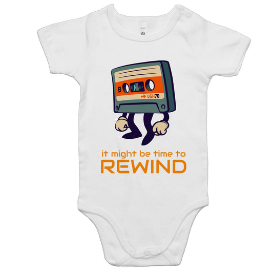 It Might Be Time To Rewind - Baby Bodysuit White Baby Bodysuit Music Retro