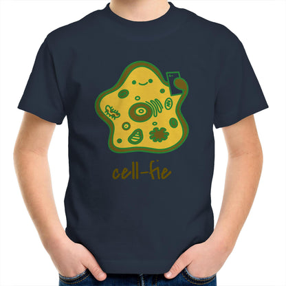 Cell-fie - Kids Youth Crew T-Shirt Navy Kids Youth T-shirt Science