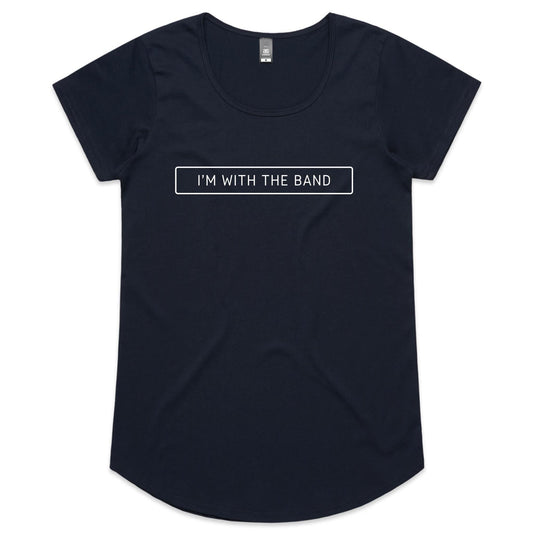 I'm With The Band - Womens Scoop Neck T-Shirt Navy Womens Scoop Neck T-shirt Music