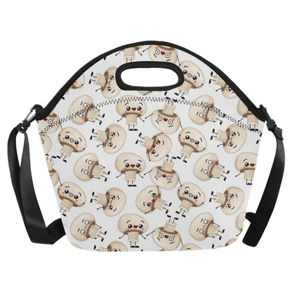 Cute Mushrooms - Neoprene Lunch Bag/Large Neoprene Lunch Bag/Large Food Printed Offshore