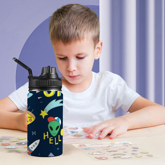 Hello Alien - Kids Water Bottle with Chug Lid (12 oz) Kids Water Bottle with Chug Lid