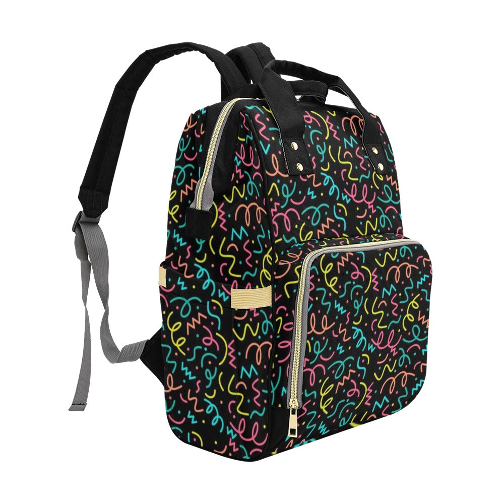 Squiggle Time - Multi-Function Backpack Multifunction Backpack Printed Offshore