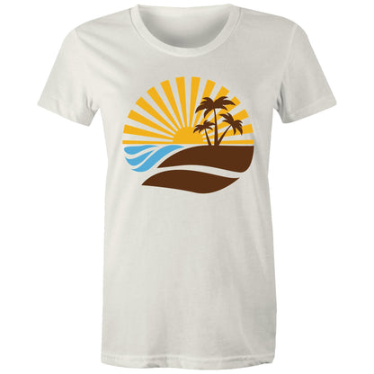 Vintage Surf - Women's T-shirt Natural Womens T-shirt Retro Summer Womens