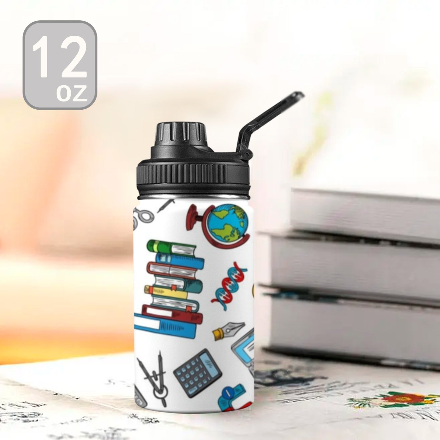 Cool For School - Kids Water Bottle with Chug Lid (12 oz) Kids Water Bottle with Chug Lid