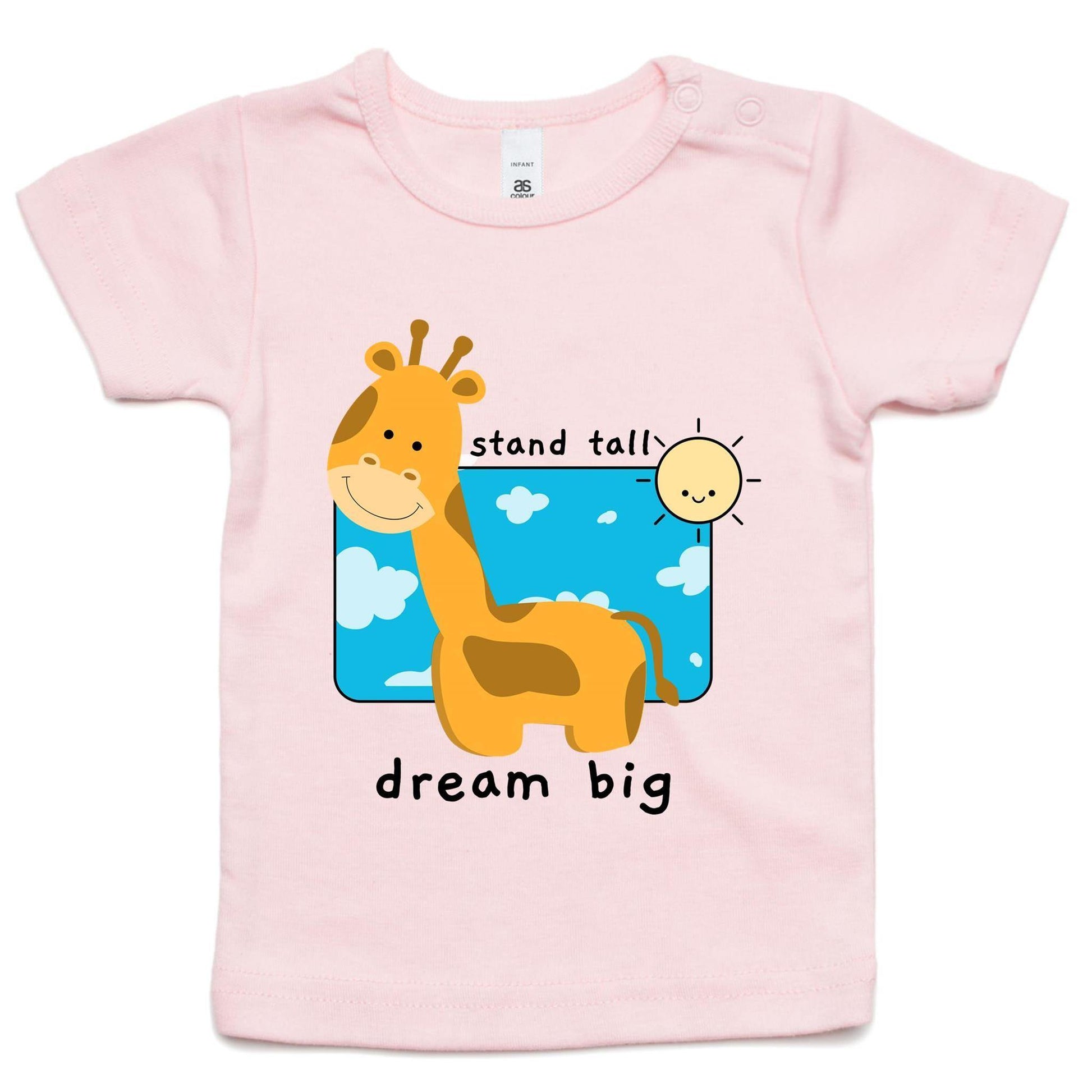 Stand Tall, Dream Big - Baby T-shirt Pink Baby T-shirt animal kids