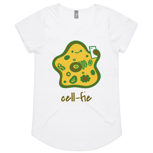 Cell-fie - Womens Scoop Neck T-Shirt White Womens Scoop Neck T-shirt Science