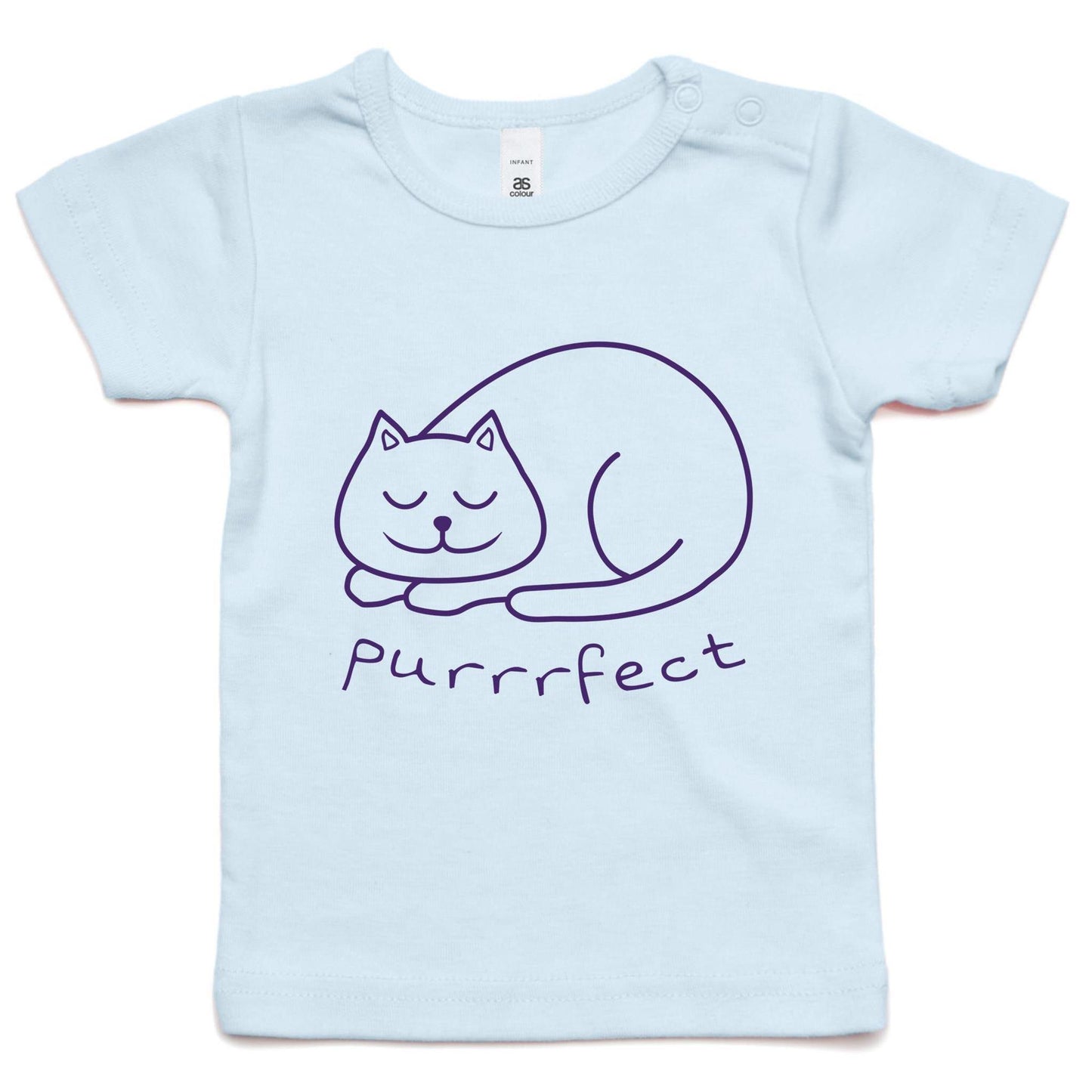 Purrrfect - Baby T-shirt Powder Blue Baby T-shirt animal kids