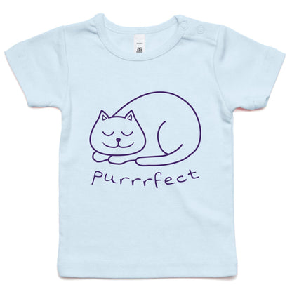Purrrfect - Baby T-shirt Powder Blue Baby T-shirt animal kids