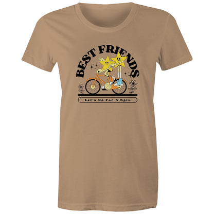 Best Friends - Womens T-shirt Tan Womens T-shirt Retro