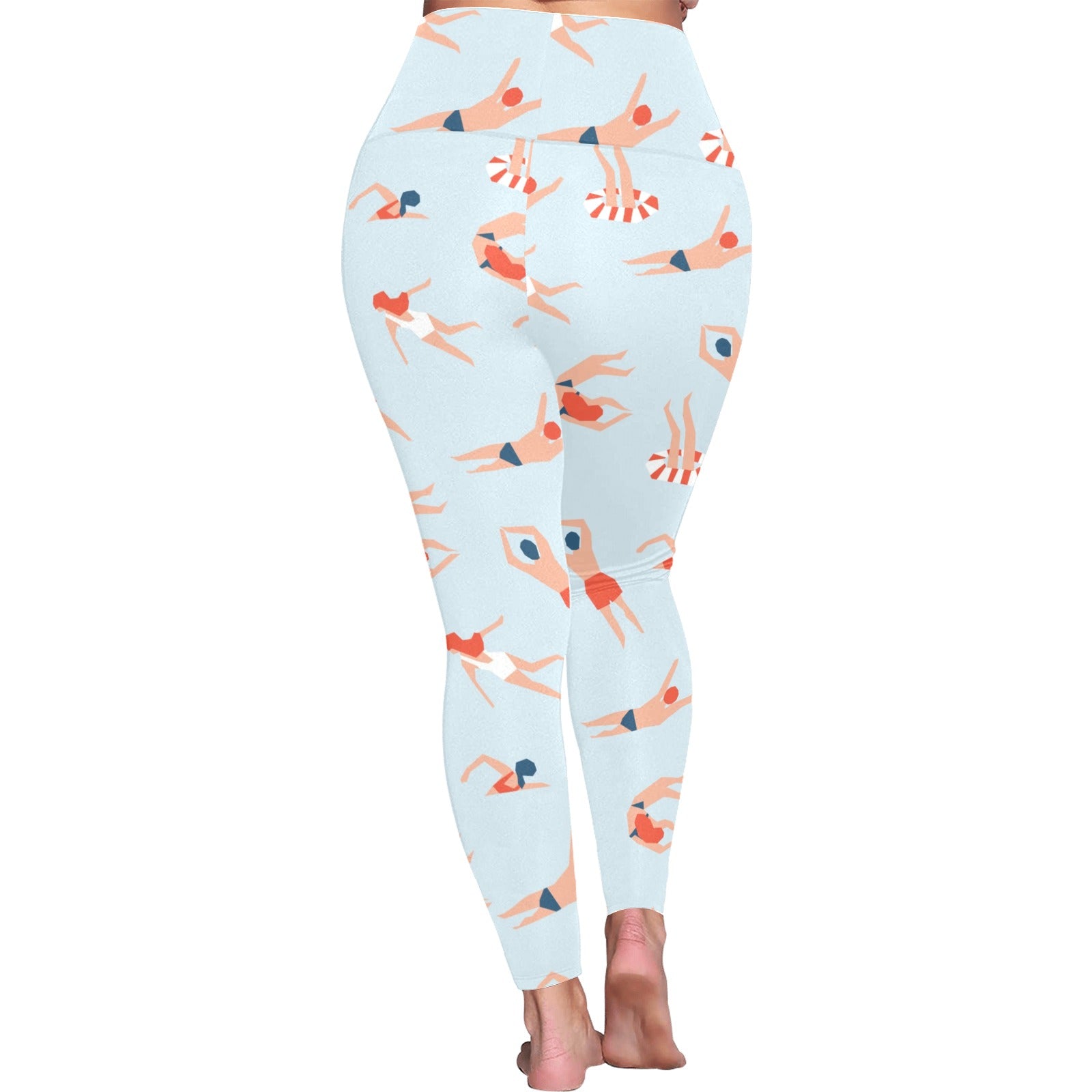 Summer Swim - Women's Plus Size High Waist Leggings Women's Plus Size High Waist Leggings Summer