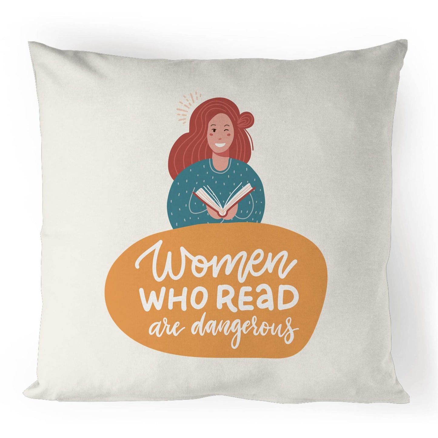 Women Who Read Are Dangerous - 100% Linen Cushion Cover Default Title Linen Cushion Cover