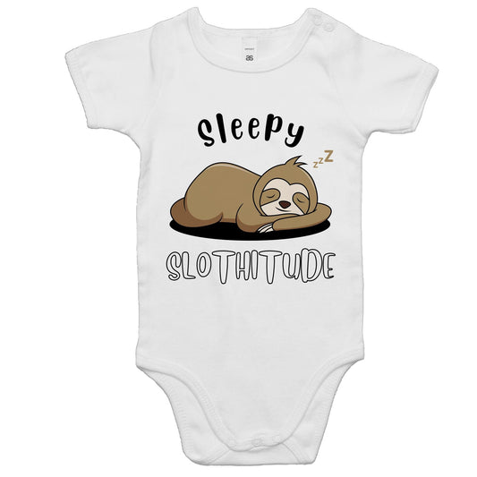 Sleepy Slothitude - Baby Bodysuit White Baby Bodysuit animal