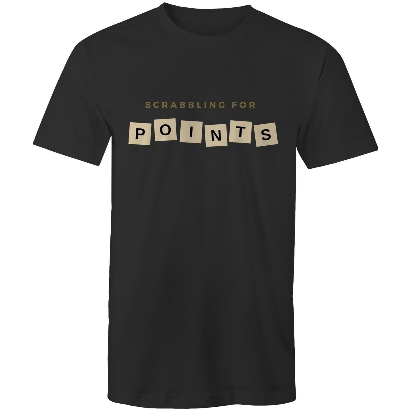 Scrabbling For Points - Mens T-Shirt Black Mens T-shirt Games