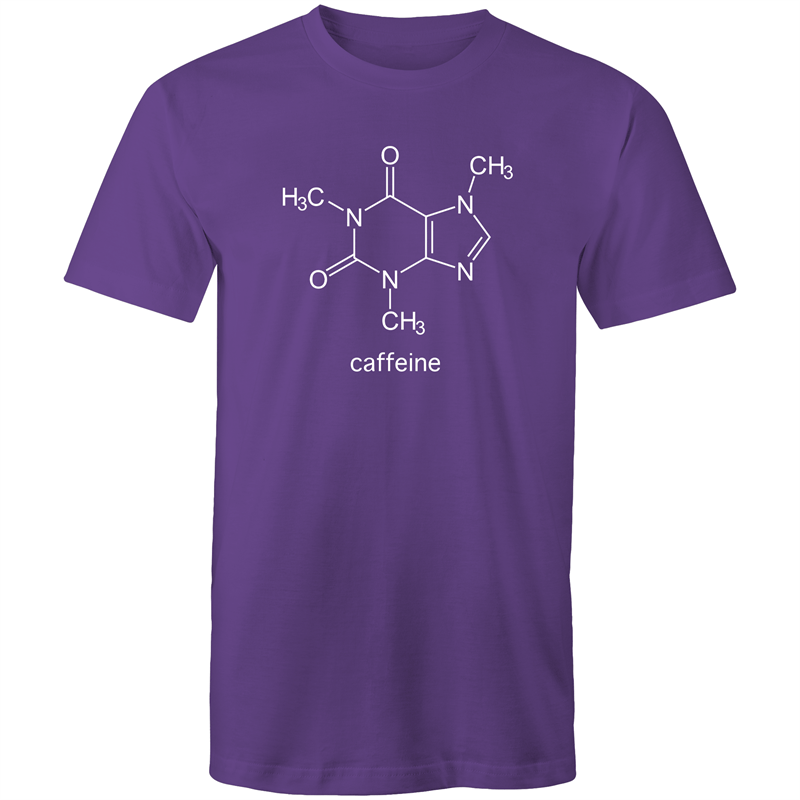 Caffeine Molecule - Mens T-Shirt Purple Mens T-shirt Coffee Mens Science