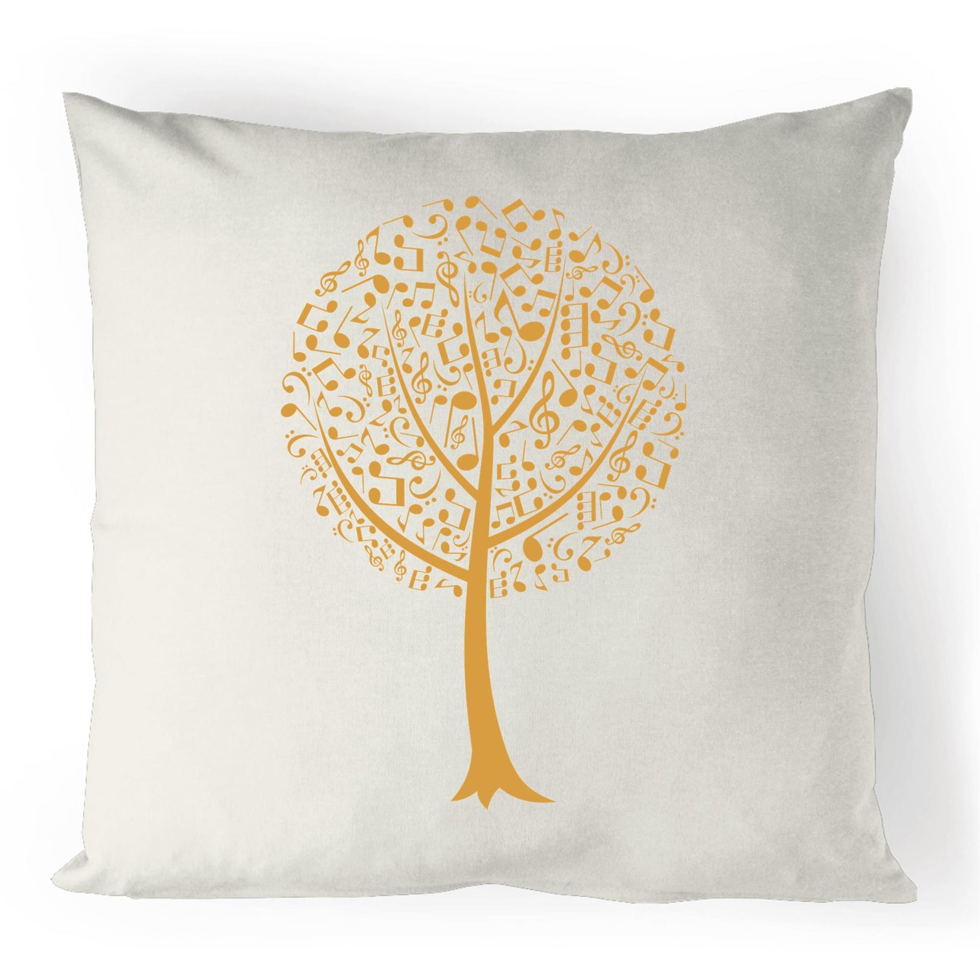 Music Tree - 100% Linen Cushion Cover Natural One-Size Linen Cushion Cover Music Plants
