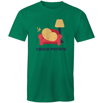 Couch Potato - Mens T-Shirt Kelly Green Mens T-shirt Funny Plants