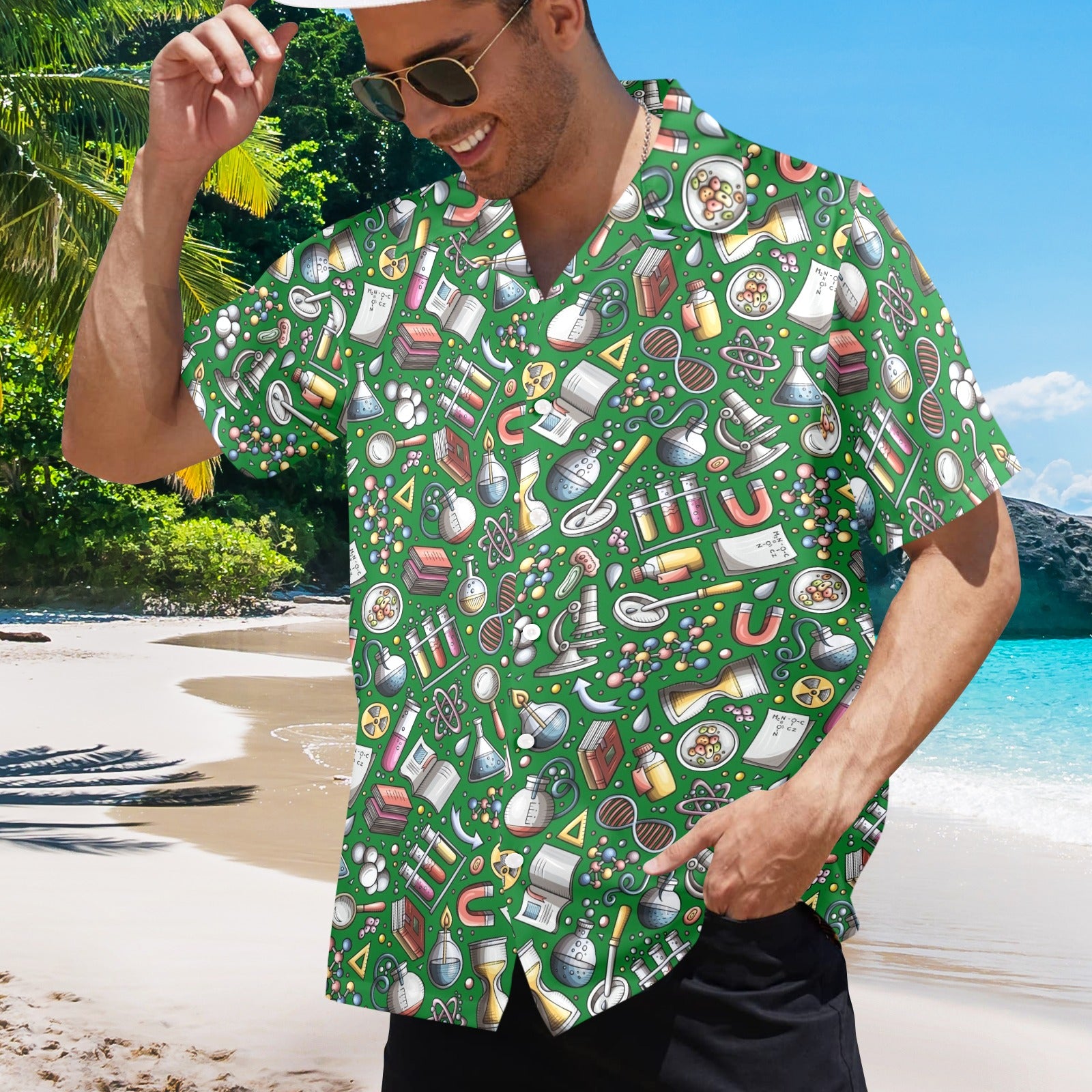 Science Love - Mens Hawaiian Shirt Mens Hawaiian Shirt