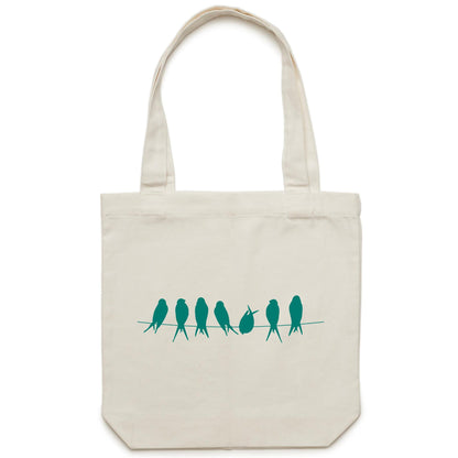 Birds - Canvas Tote Bag Cream One-Size Tote Bag animal