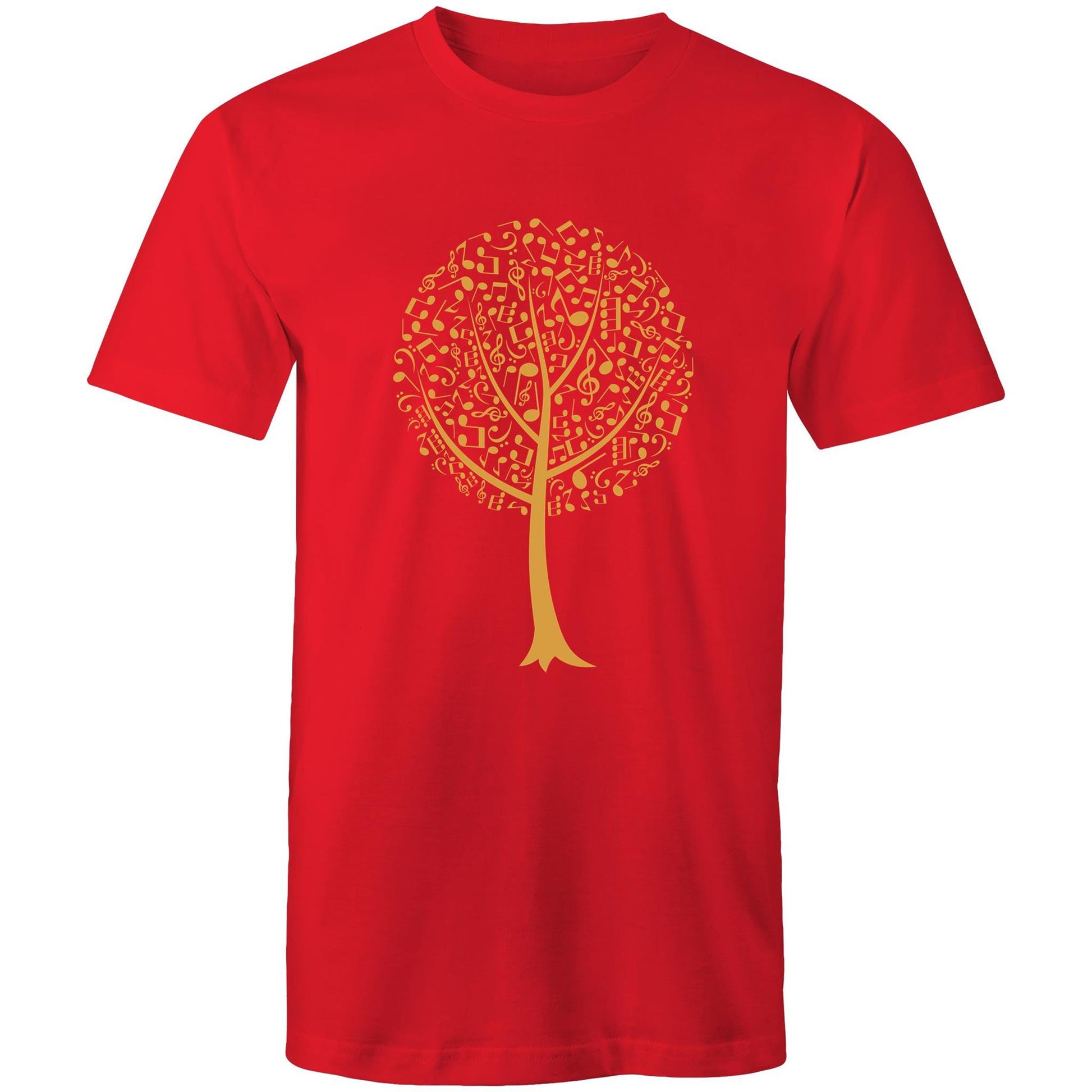 Music Tree - Mens T-Shirt Red Mens T-shirt Mens Music Plants