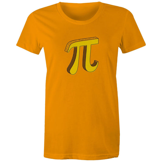 Pi - Womens T-shirt Orange Womens T-shirt Maths Science