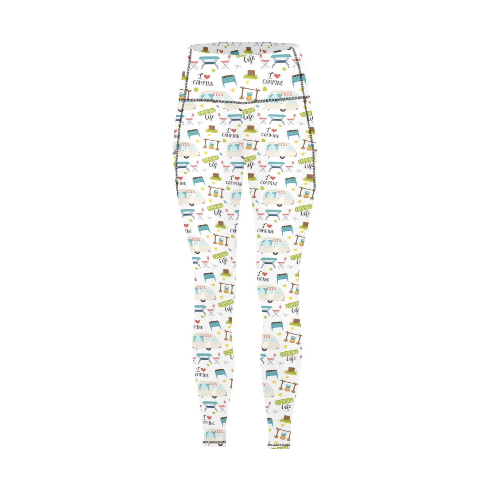 Camping Life - Women's Leggings with Pockets Women's Leggings with Pockets S - 2XL Printed Offshore Summer