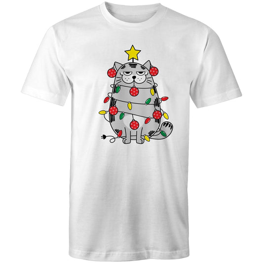 Christmas Cat - Mens T-Shirt White Christmas Mens T-shirt Merry Christmas