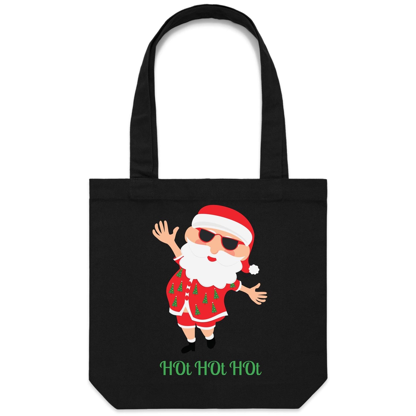 HOt HOt HOt - Canvas Tote Bag Black One Size Christmas Tote Bag Merry Christmas