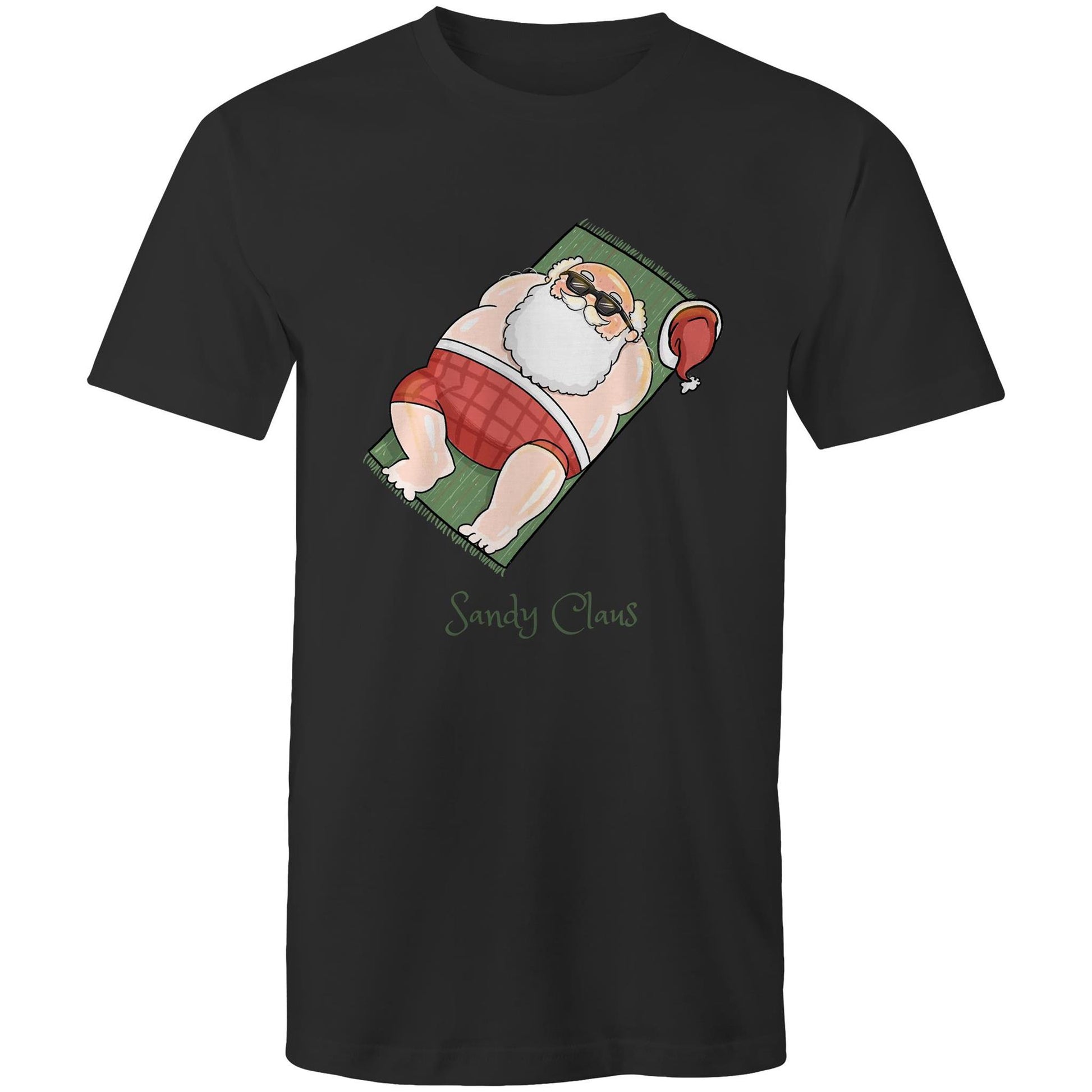 Sandy Claus - Mens T-Shirt Black Christmas Mens T-shirt Merry Christmas