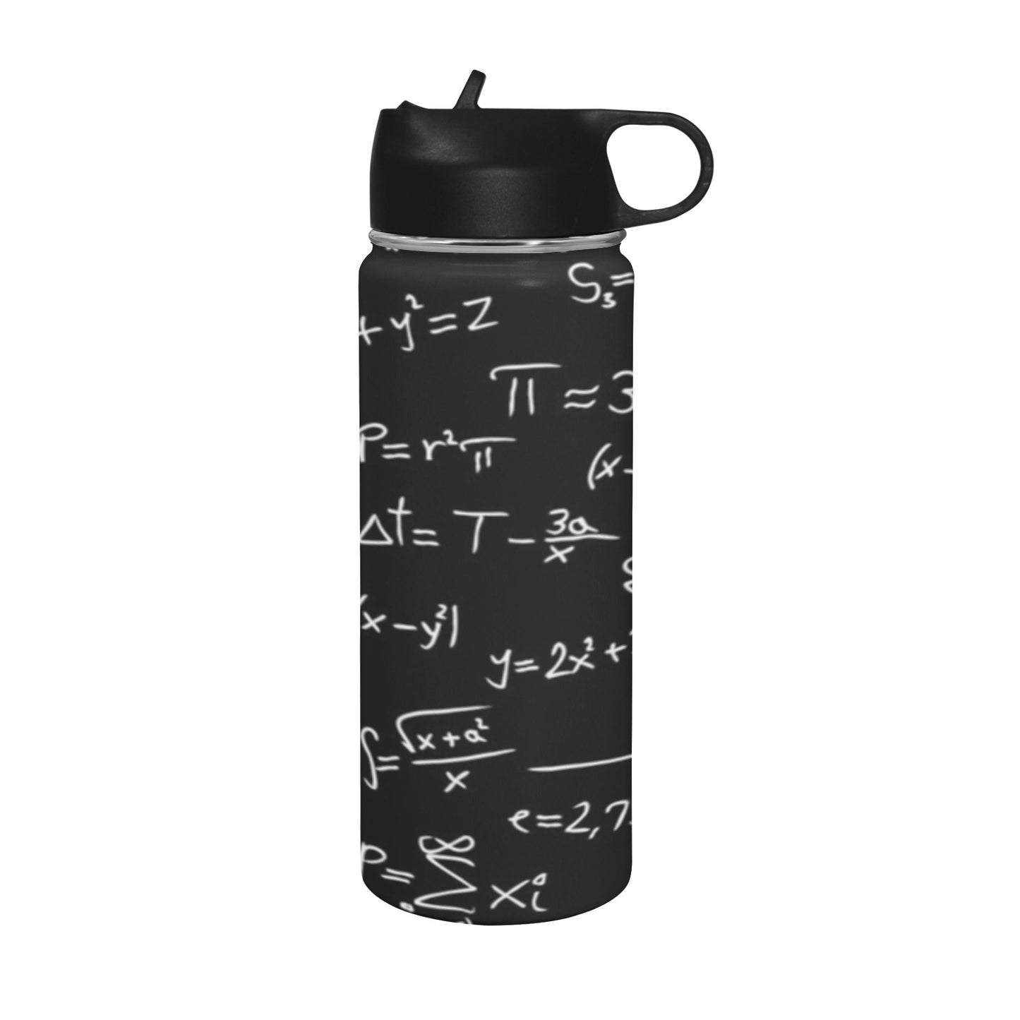 Equations Insulated Water Bottle with Straw Lid (18 oz) Insulated Water Bottle with Straw Lid