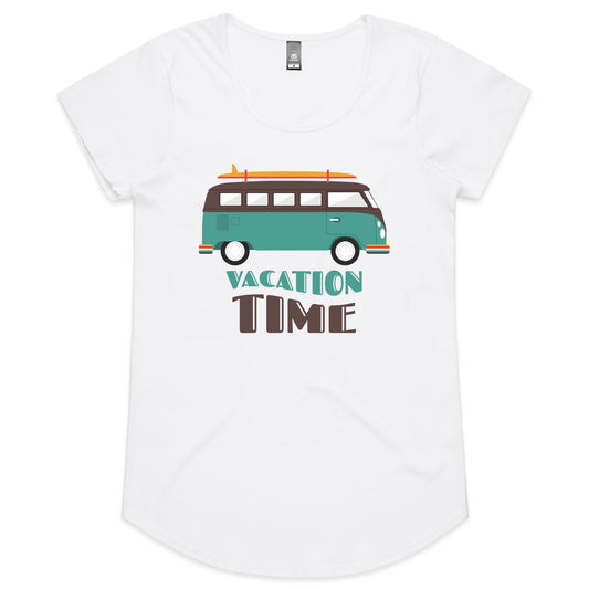 Vacation Time - Womens Scoop Neck T-Shirt White Womens Scoop Neck T-shirt Summer Womens